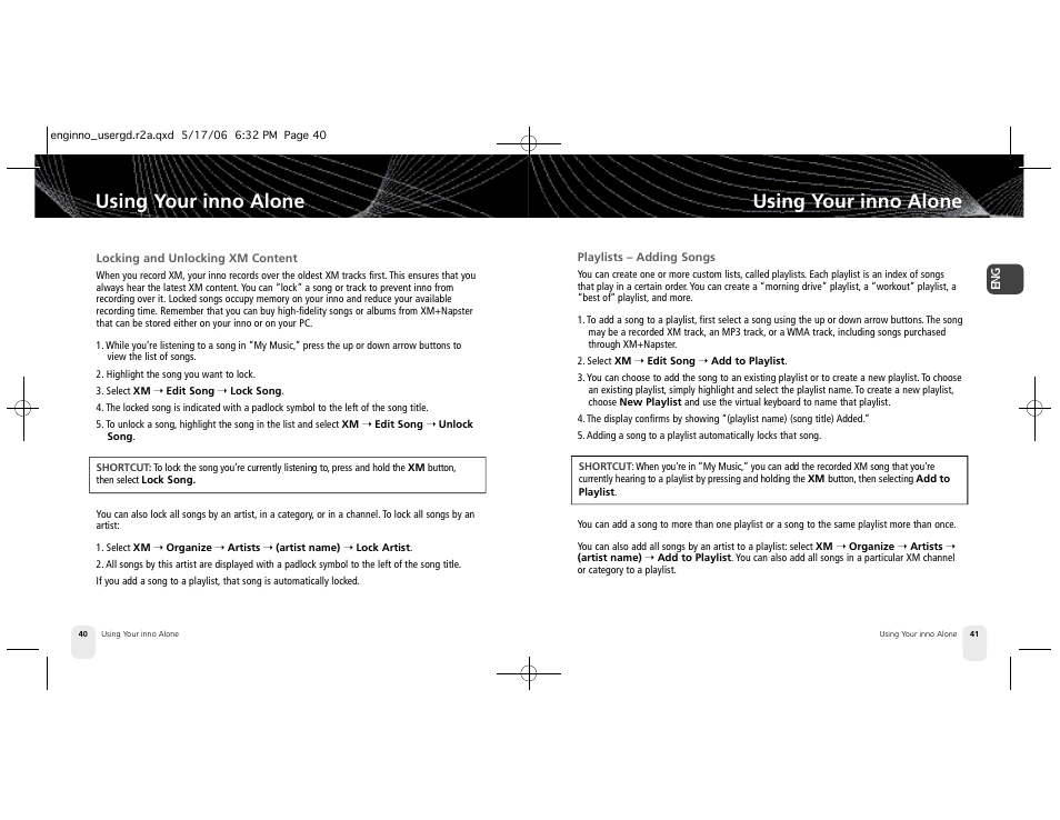 Using your inno alone | Pioneer Inno2BK GEX-INN02B User Manual | Page 21 / 47