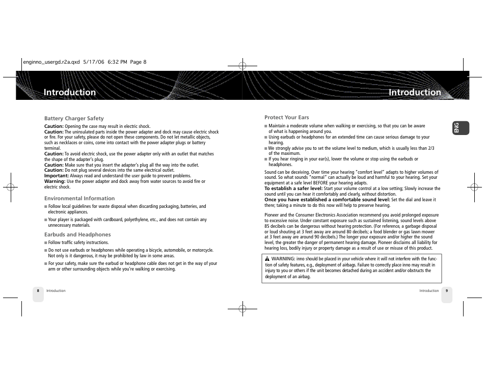 Introduction | Pioneer Inno2BK GEX-INN02B User Manual | Page 5 / 47