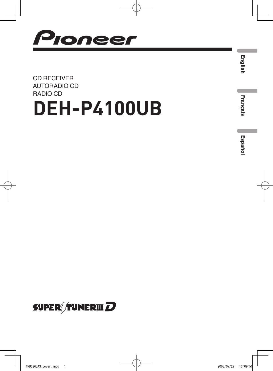 Pioneer DEH P4100UB User Manual | 187 pages