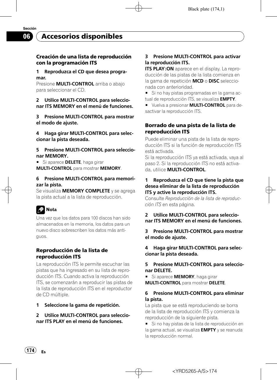 Accesorios disponibles | Pioneer DEH P4100UB User Manual | Page 174 / 187