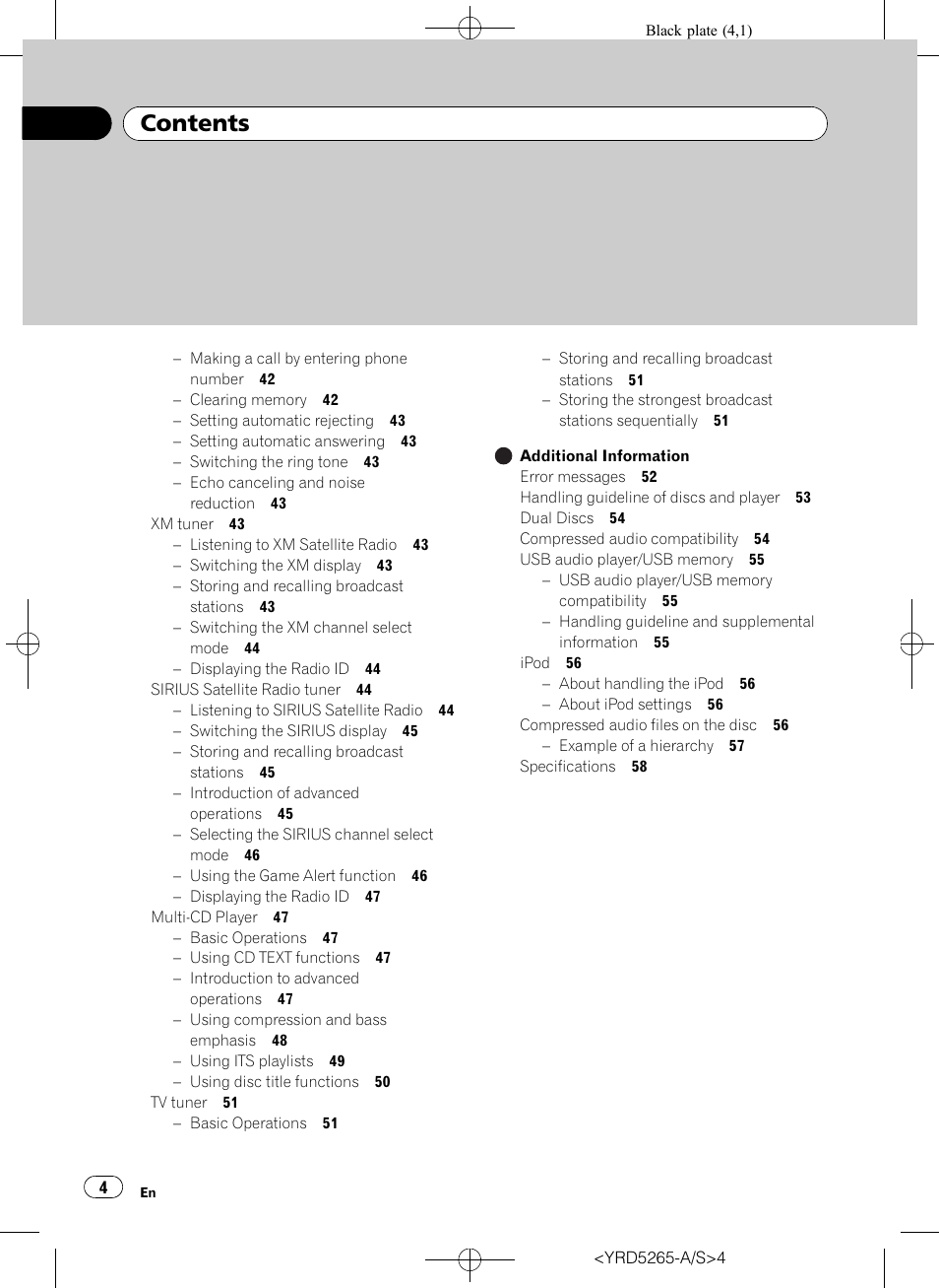 Pioneer DEH P4100UB User Manual | Page 4 / 187