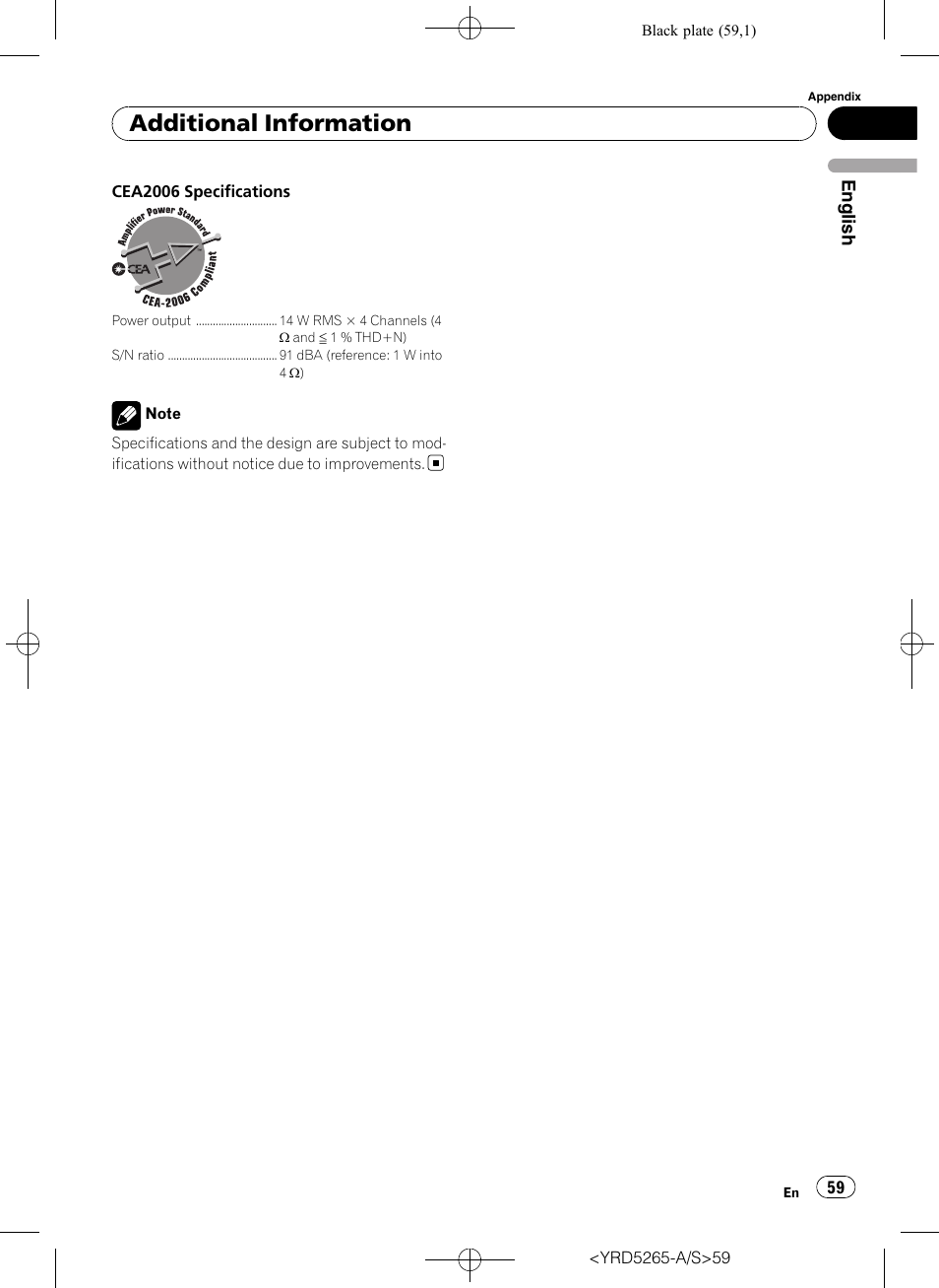 Additional information | Pioneer DEH P4100UB User Manual | Page 59 / 187