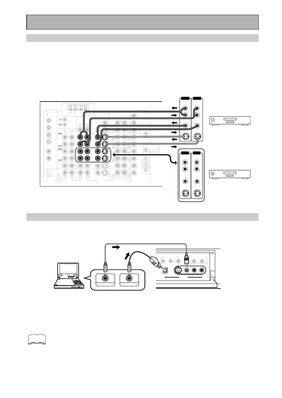 Connecting vcrs or dvrs, Connecting a video component to the front panel, Connecting your equipment | Vcr 1/dvr, Vcr 2 | Pioneer VSX-45TX User Manual | Page 18 / 120