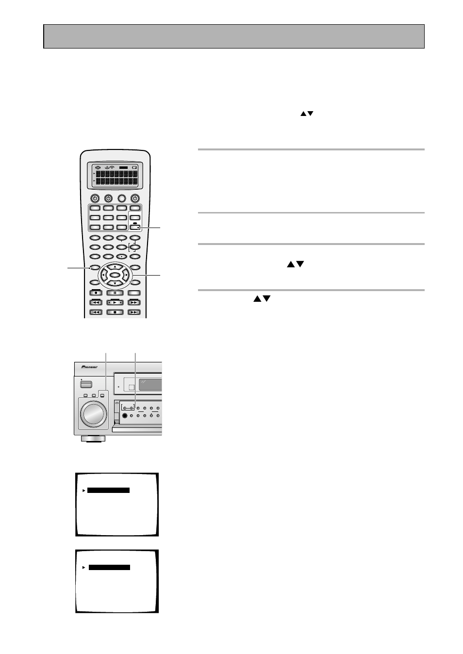 Setting up for surround sound, 2 press the system setup button, The menu possibilities appear on your tv | Pioneer VSX-45TX User Manual | Page 36 / 120