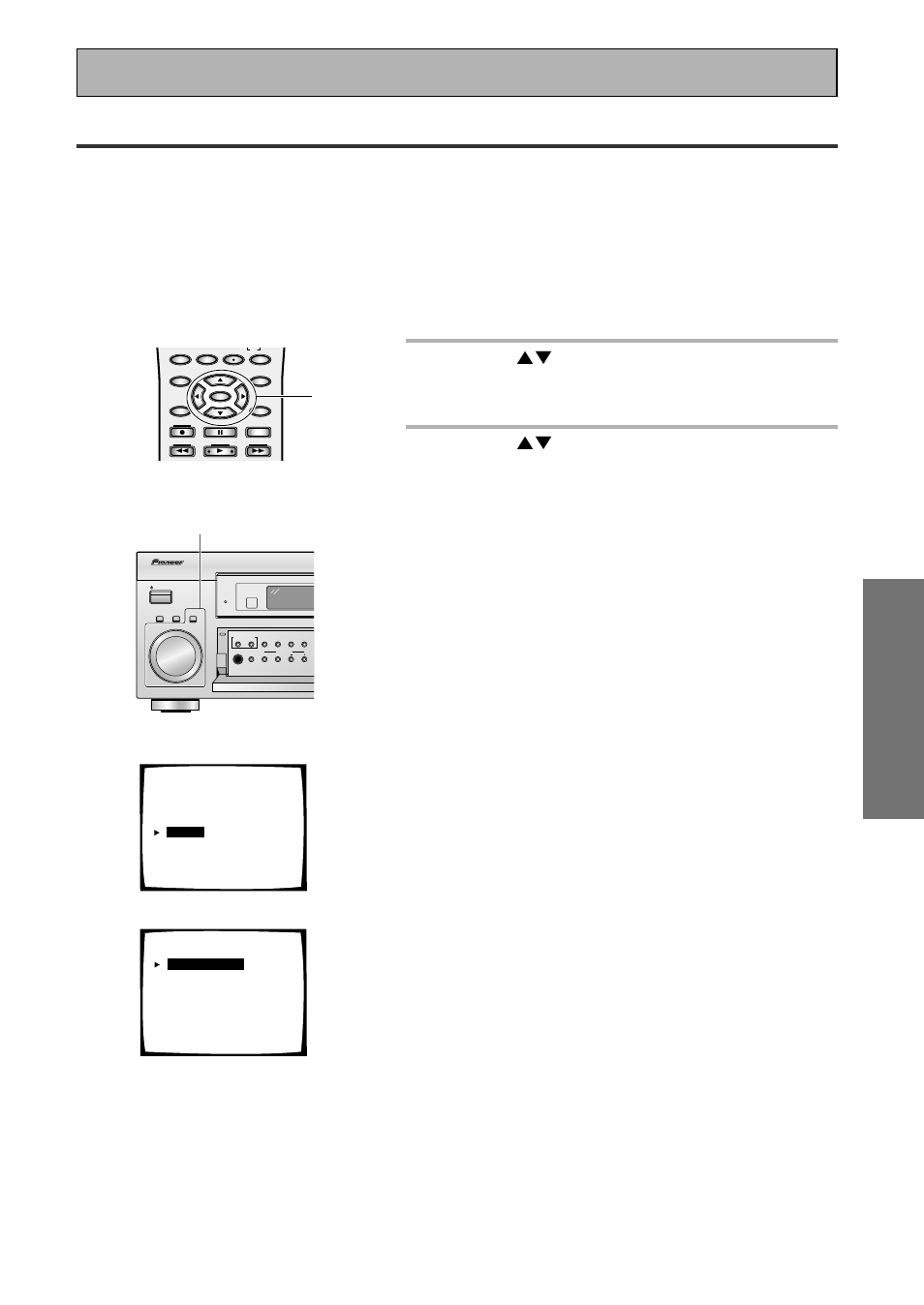 Normal setup, Surround set up, Setting up for surround sound | The setup possibilities appear on your tv | Pioneer VSX-45TX User Manual | Page 39 / 120