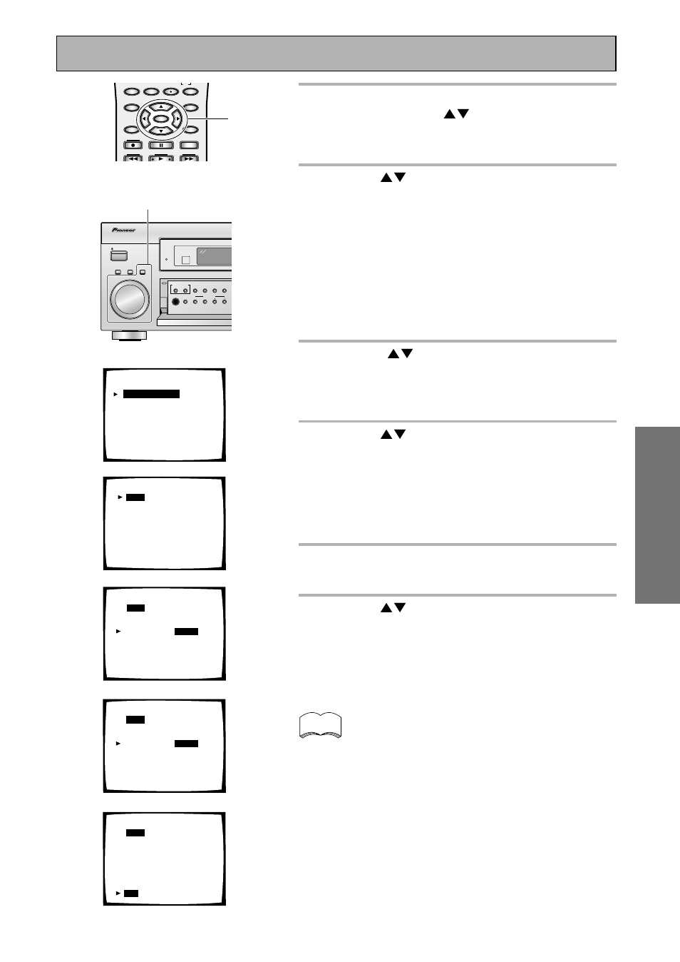 Setting up for surround sound, The setup possibilities appear on your tv | Pioneer VSX-45TX User Manual | Page 41 / 120