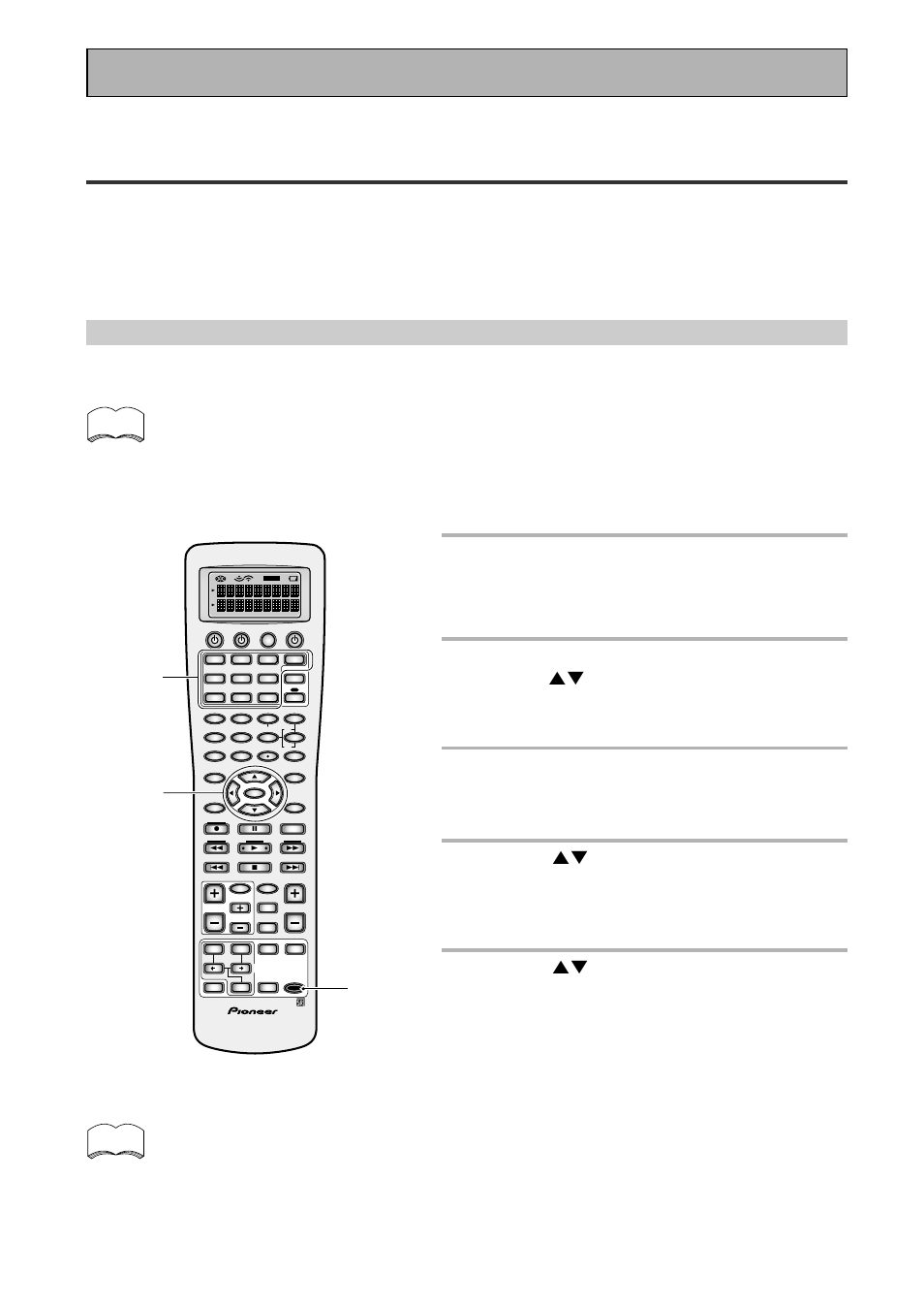 Remote control of other components, Setting up the remote control to control other, Components | Recalling settings stored in the remote control, 1 press the remote setup button for three seconds, Select function blinks in the display, Maker appears in the remote control display, The tuner button cannot be assigned | Pioneer VSX-45TX User Manual | Page 62 / 120