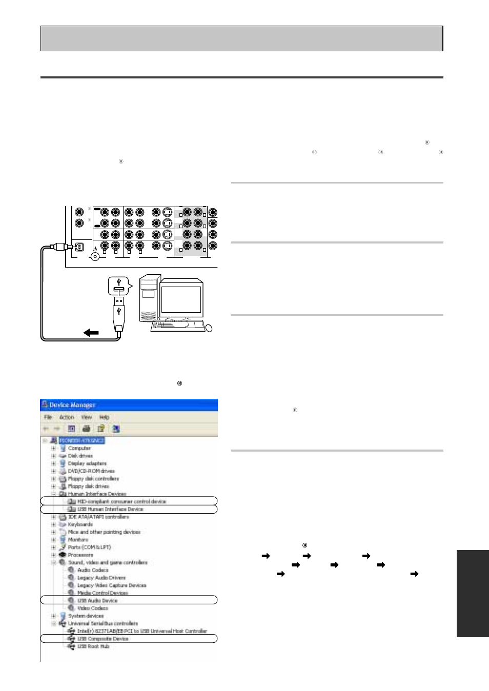 Setting up and using the usb audio connection, Exper t, 1 connect your pc to the usb terminal | 2 turn on your pc and start up your os, Using other functions, 2000, windows, Me, windows, 98 se, and windows, B type a type usb cable | Pioneer VSX-45TX User Manual | Page 71 / 120