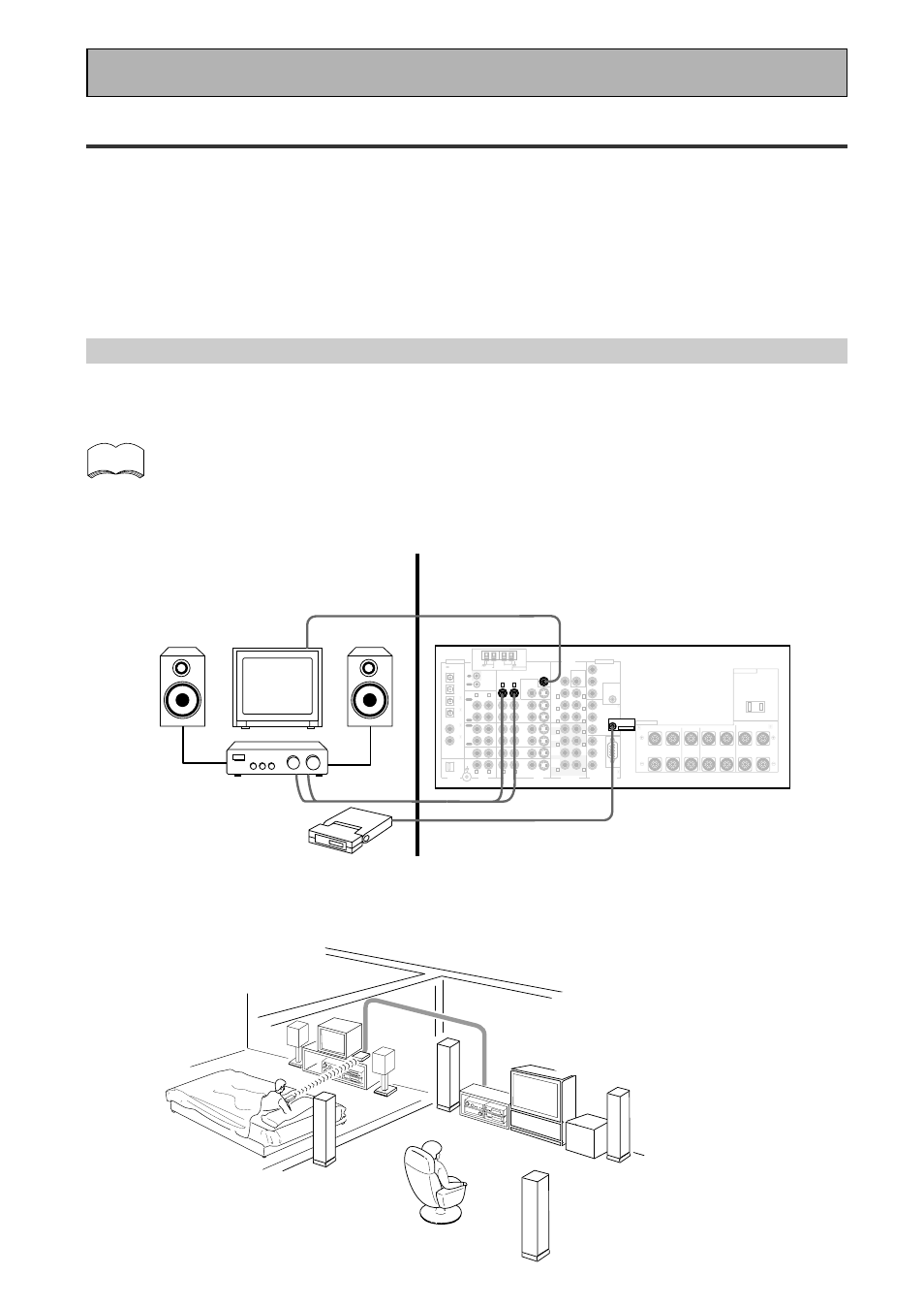 Multi room, Multi room connections with an ir receiver, Multi room connections | Using other functions, Setup example, Main room sub room ir receiver (mr-100) | Pioneer VSX-45TX User Manual | Page 74 / 120