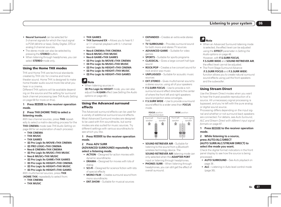 06 listening to your system | Pioneer VSX-1121-K User Manual | Page 37 / 100