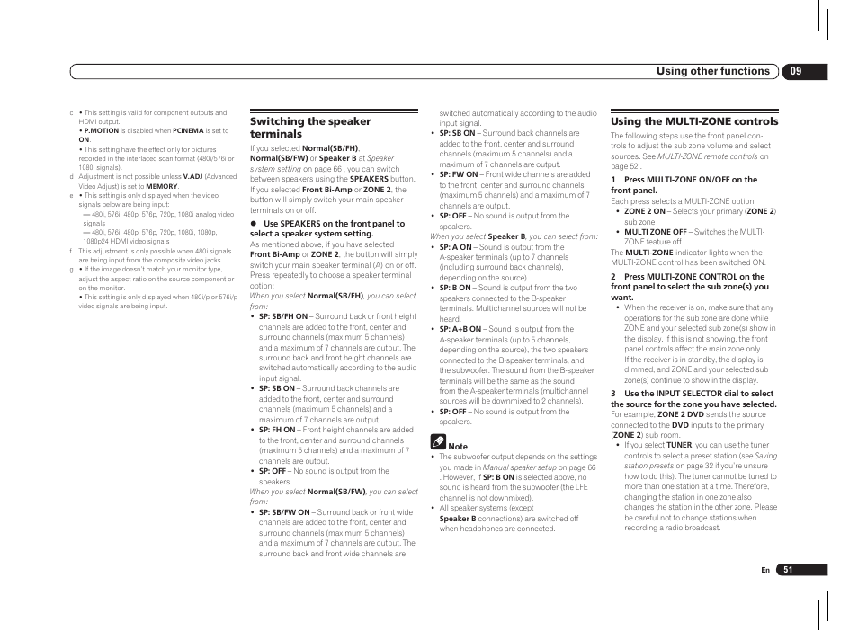 09 using other functions | Pioneer VSX-1121-K User Manual | Page 51 / 100