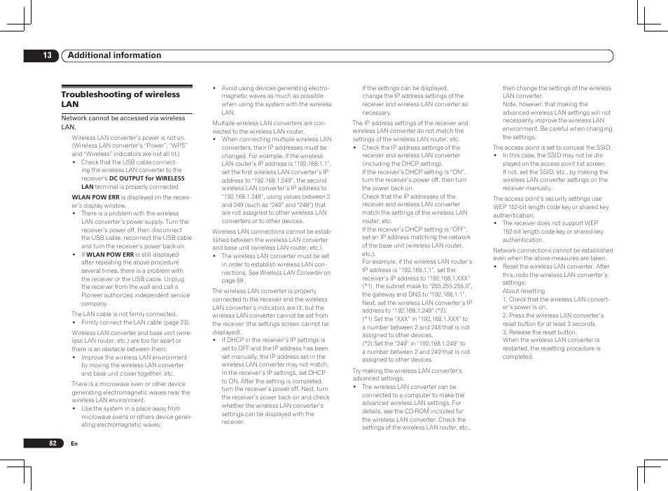 13 additional information | Pioneer VSX-1121-K User Manual | Page 82 / 100