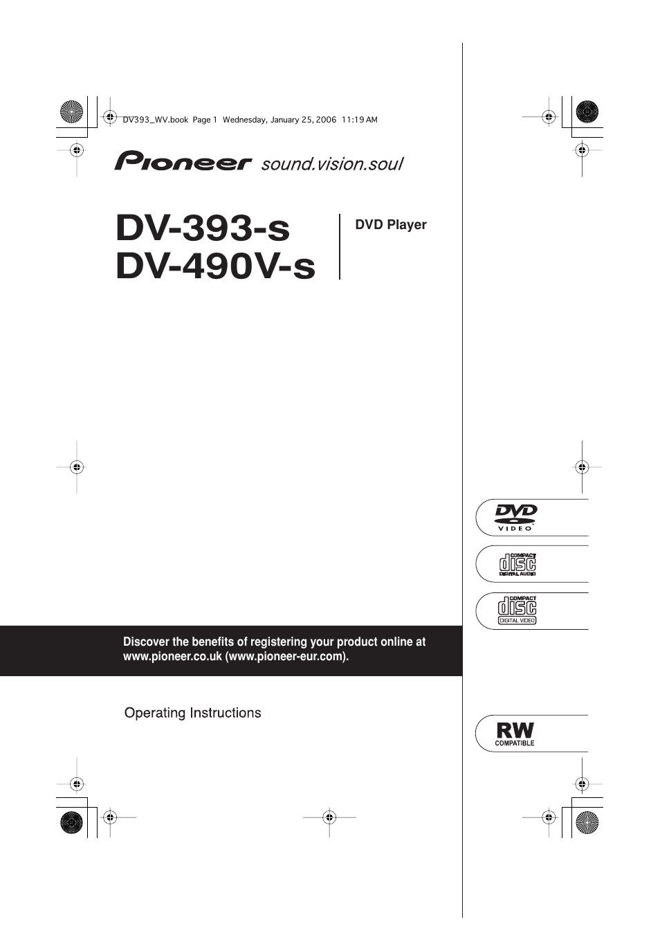 Pioneer DV-393-S User Manual | 48 pages