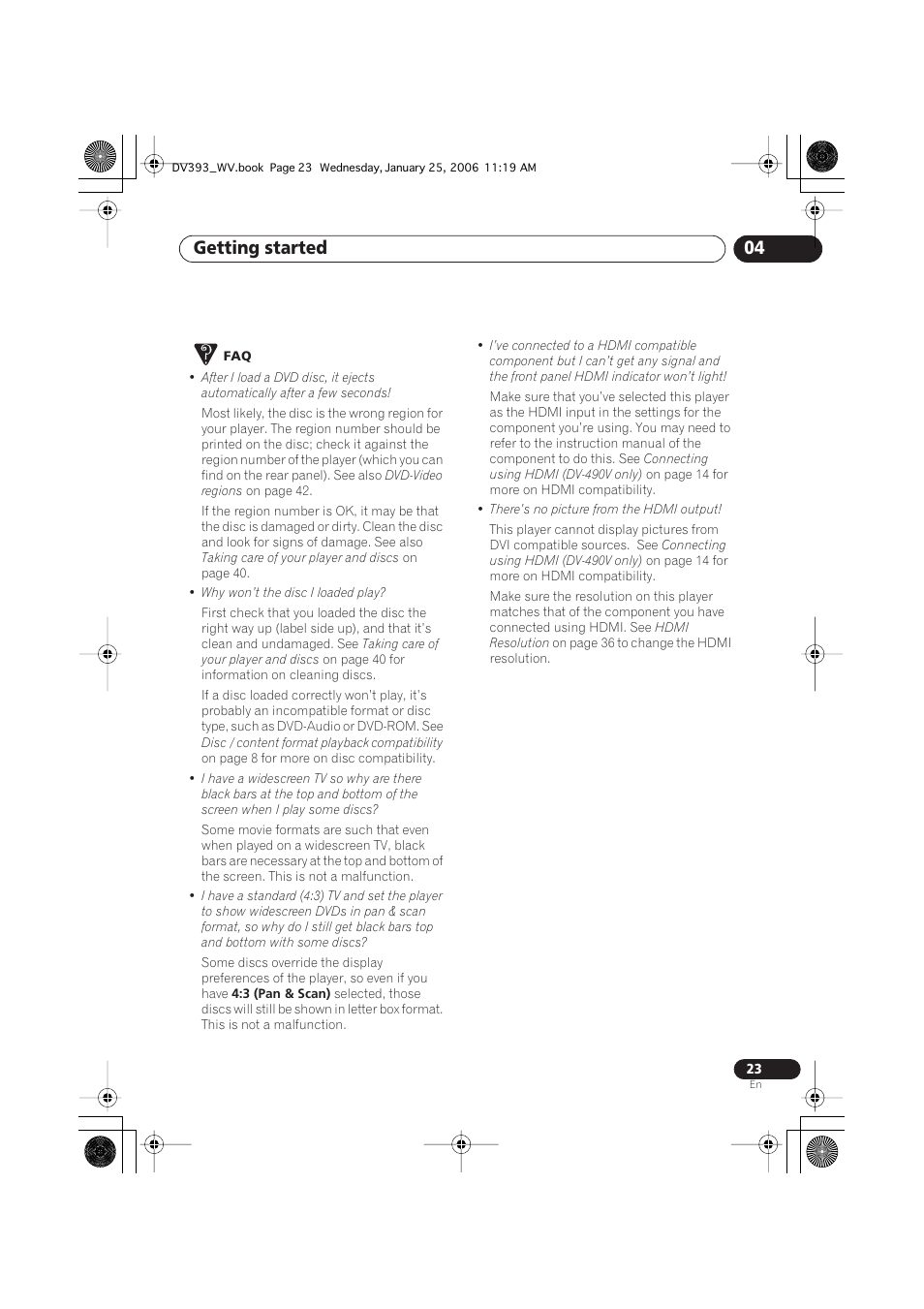 Getting started 04 | Pioneer DV-393-S User Manual | Page 23 / 48