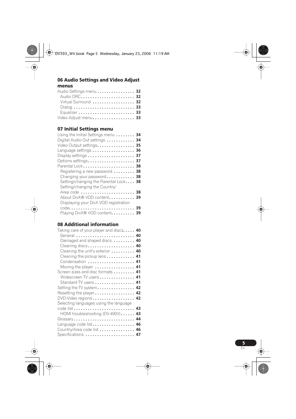 Pioneer DV-393-S User Manual | Page 5 / 48
