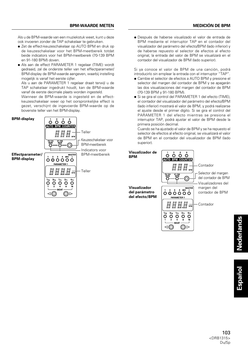 Nederlands espa ñ ol | Pioneer DJM-3000 User Manual | Page 103 / 120