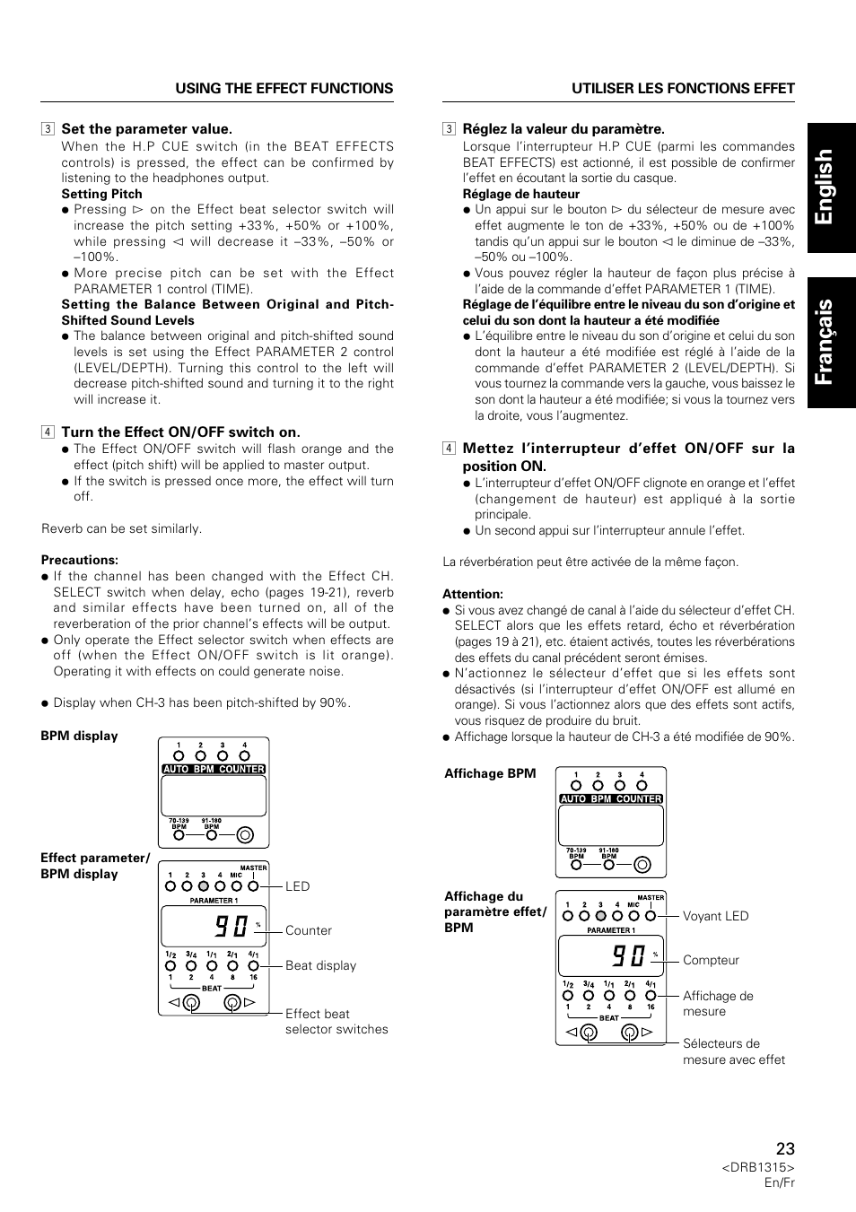English fran ç ais | Pioneer DJM-3000 User Manual | Page 23 / 120