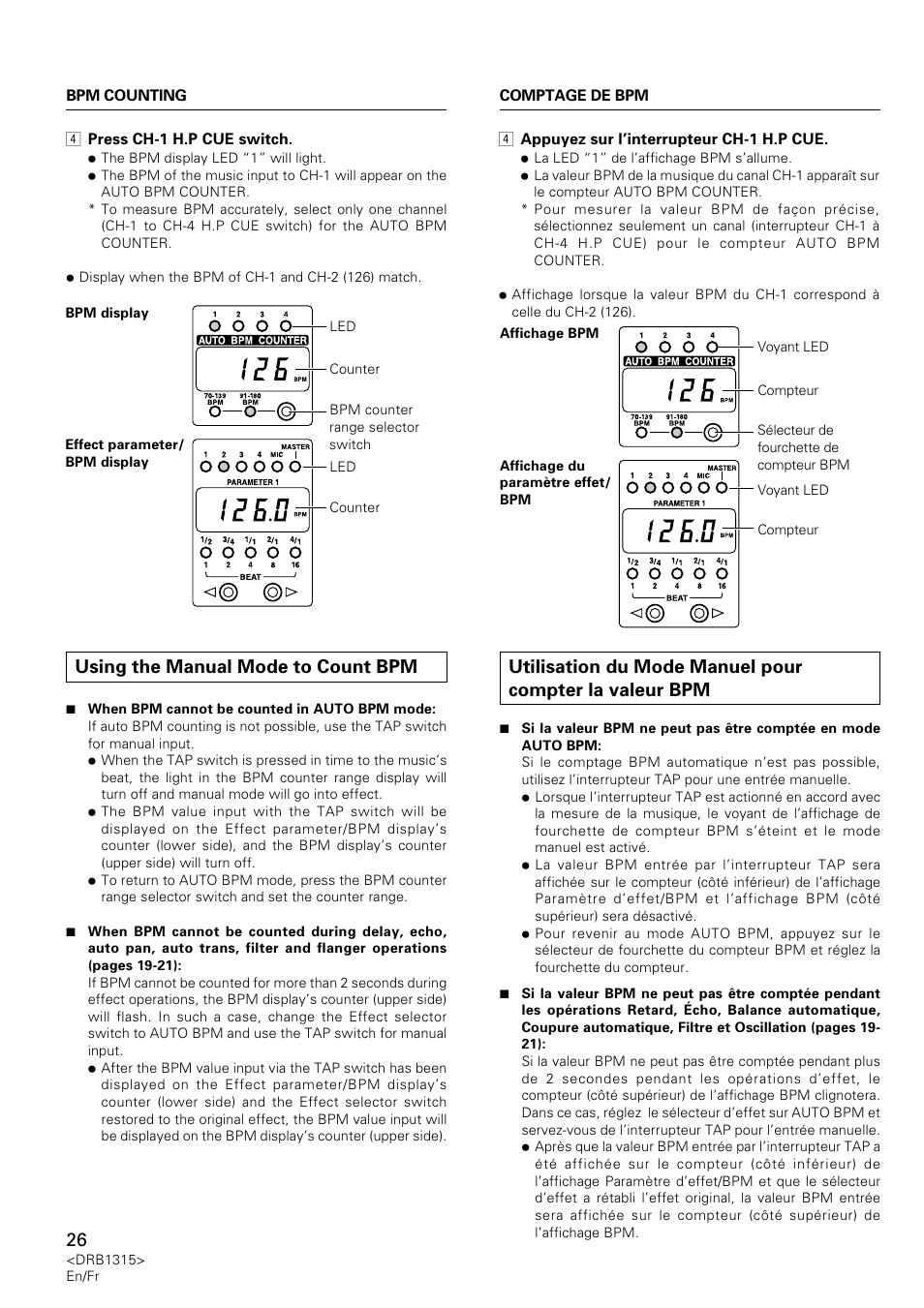 Using the manual mode to count bpm | Pioneer DJM-3000 User Manual | Page 26 / 120