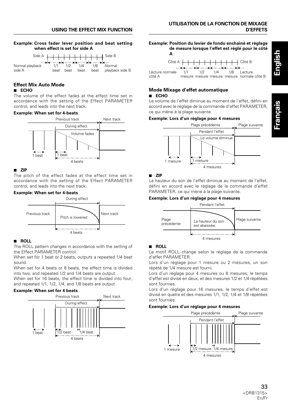 English fran ç ais | Pioneer DJM-3000 User Manual | Page 33 / 120