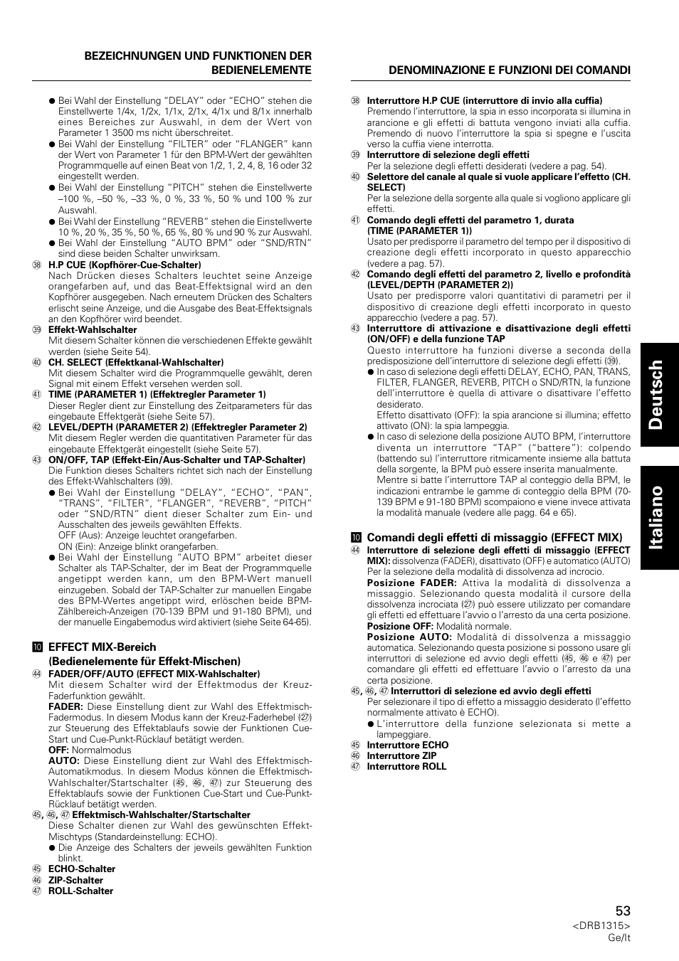 Deutsch italiano | Pioneer DJM-3000 User Manual | Page 53 / 120