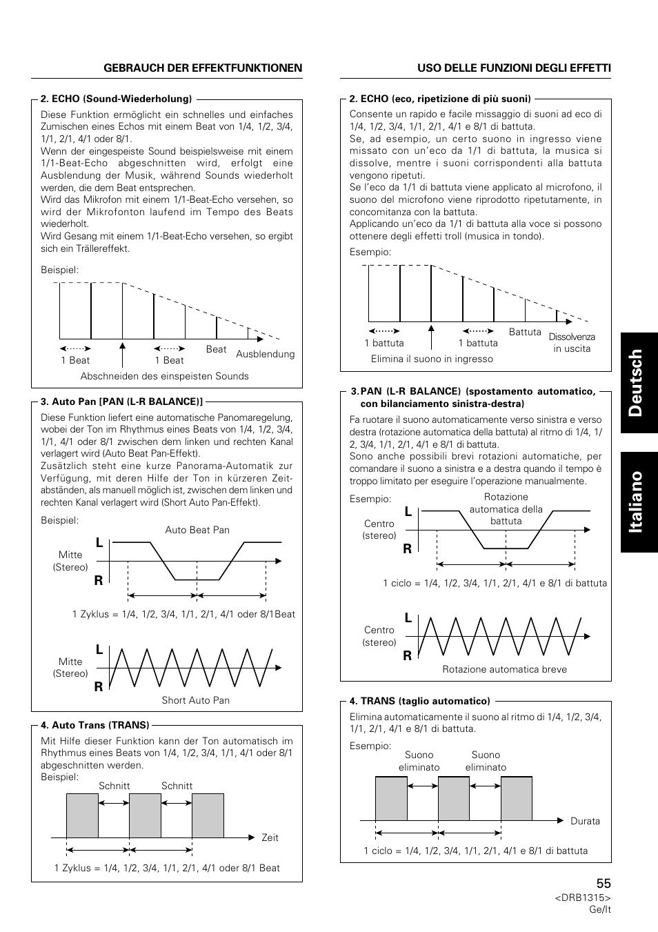 Deutsch italiano, Lr l r | Pioneer DJM-3000 User Manual | Page 55 / 120