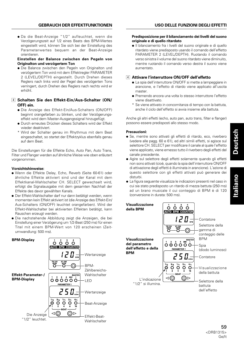 Deutsch italiano | Pioneer DJM-3000 User Manual | Page 59 / 120