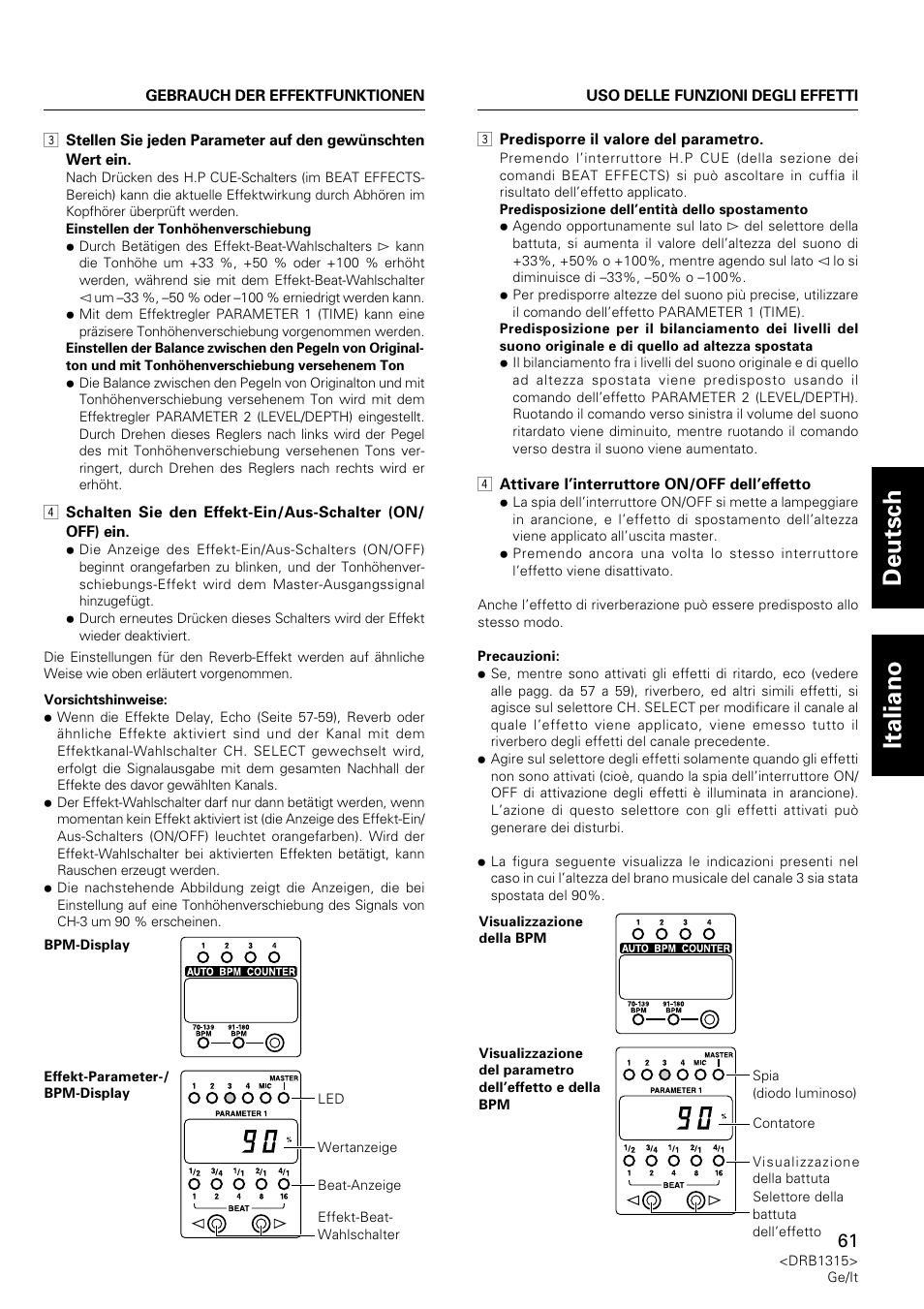 Deutsch italiano | Pioneer DJM-3000 User Manual | Page 61 / 120