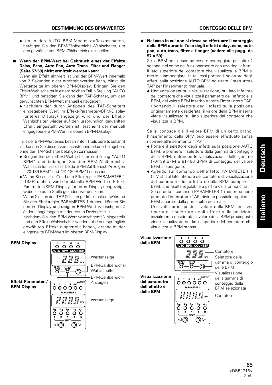 Deutsch italiano | Pioneer DJM-3000 User Manual | Page 65 / 120