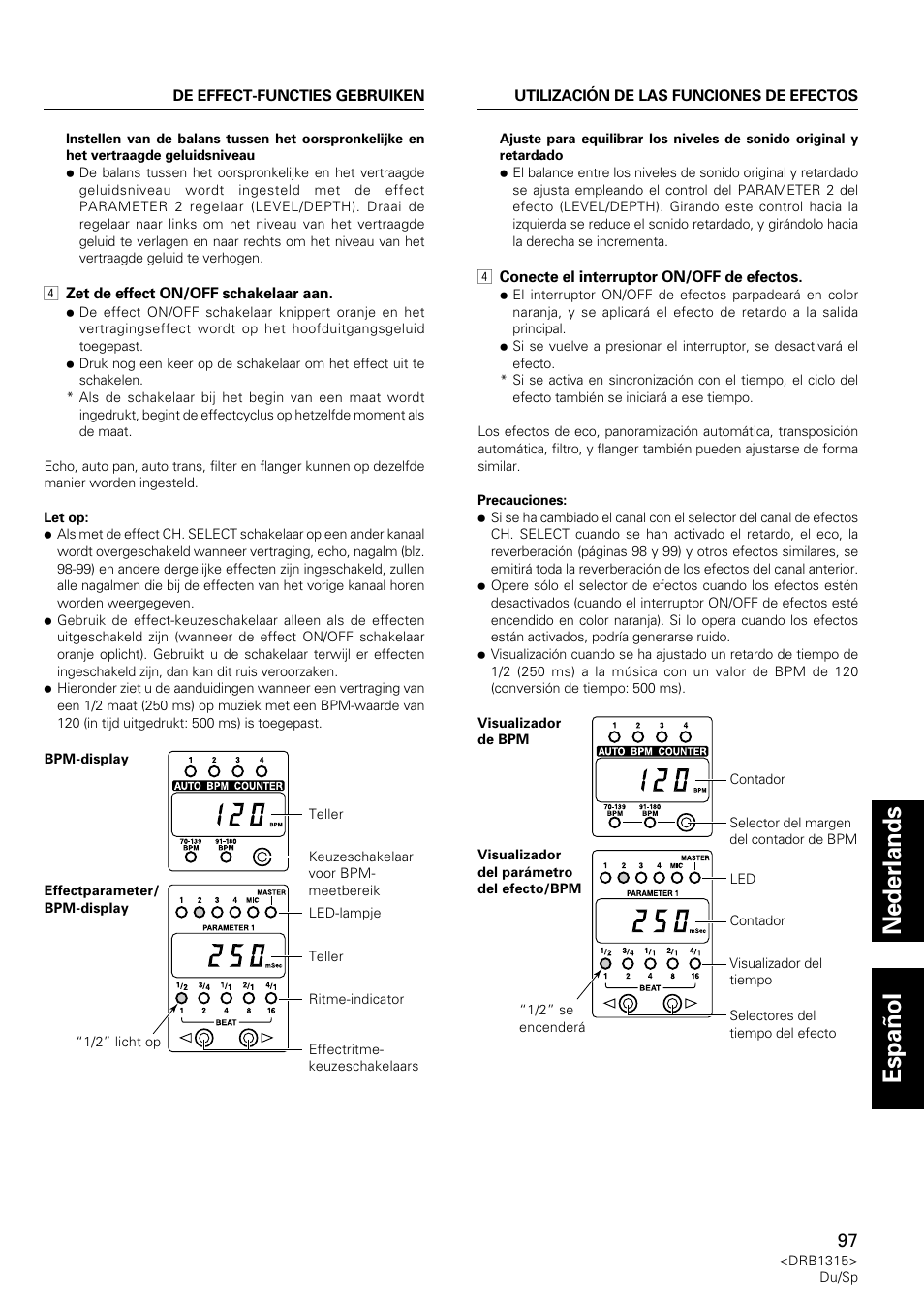 Nederlands espa ñ ol | Pioneer DJM-3000 User Manual | Page 97 / 120