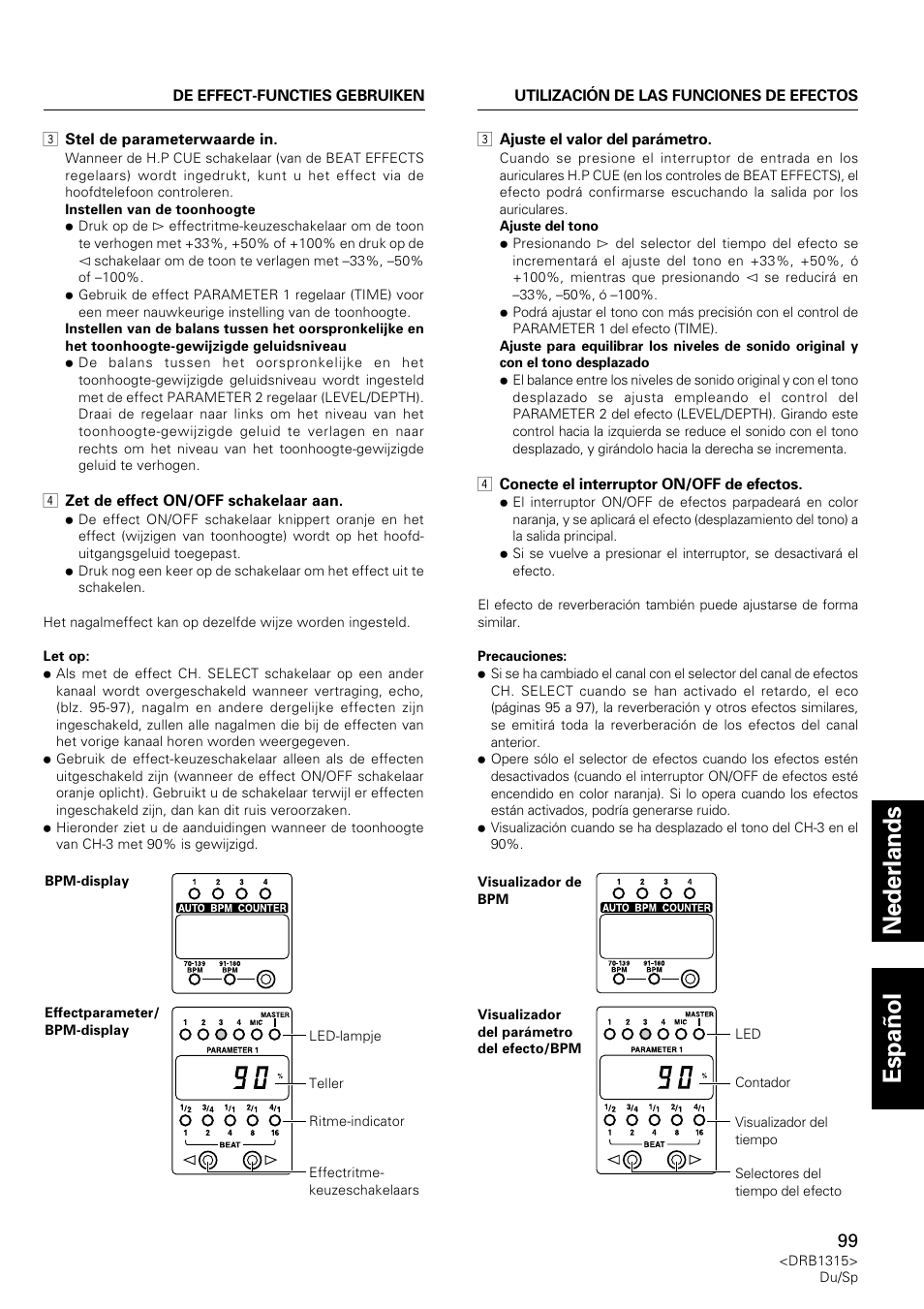 Nederlands espa ñ ol | Pioneer DJM-3000 User Manual | Page 99 / 120