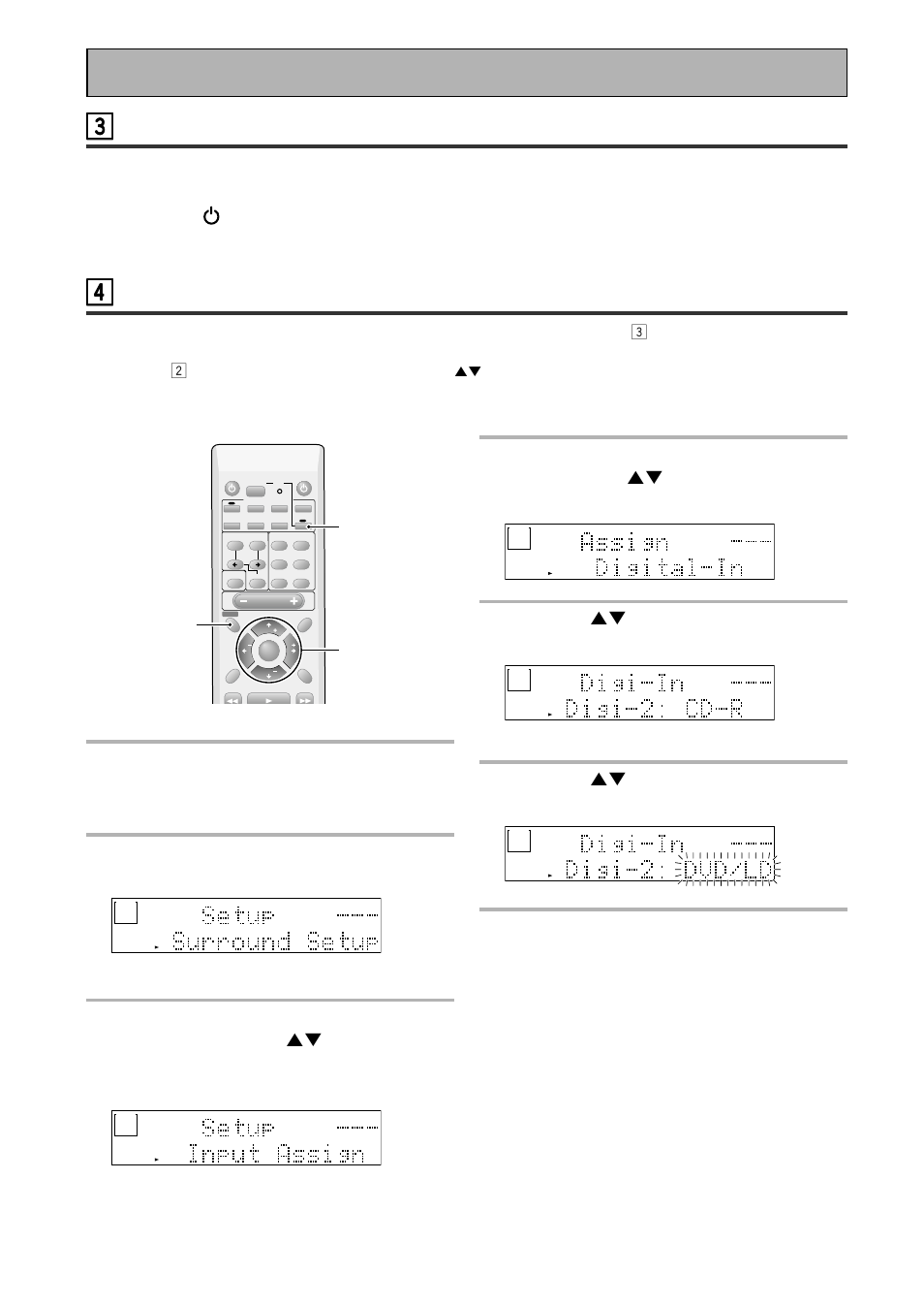 44 assigning the digital inputs, 33 setting up the main unit, 7 press the system setup button | This display appears on the receiver, When you press enter, cd-r blinks, The receiver exits the setup process | Pioneer VSX-43TX User Manual | Page 12 / 104