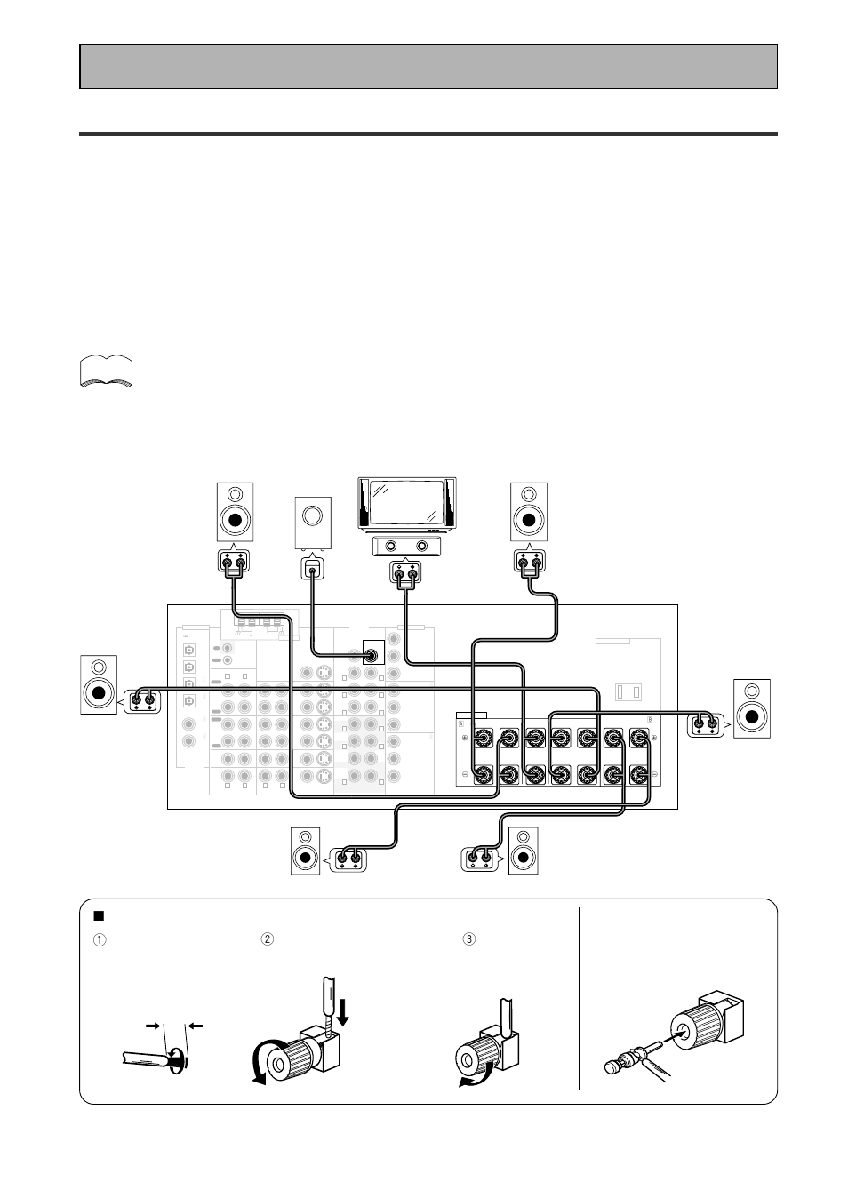 Connecting speakers, Connecting your equipment, 7 speaker terminals | 3/8 in(10mm) | Pioneer VSX-43TX User Manual | Page 24 / 104