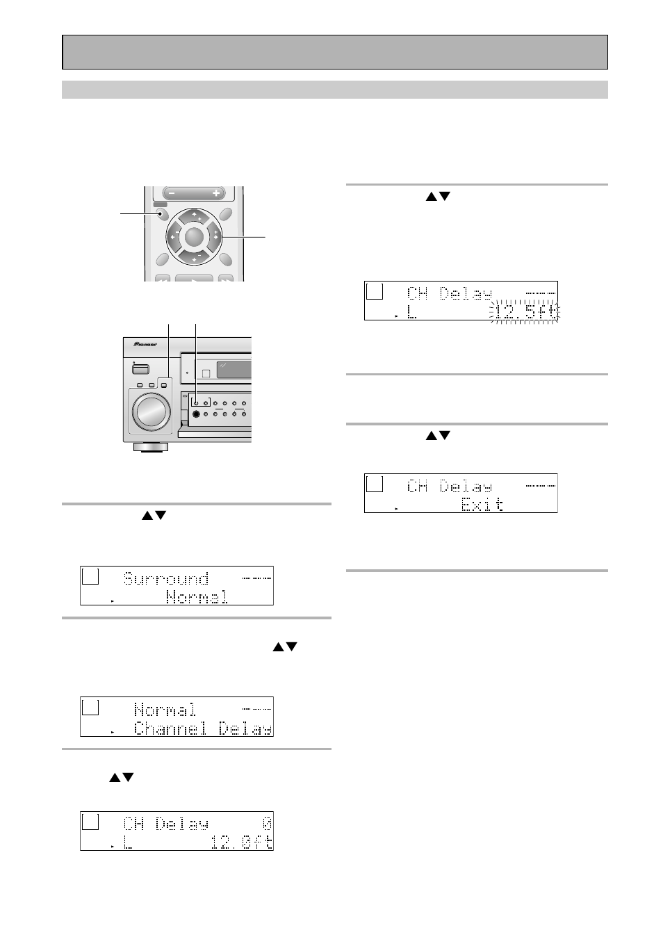 Channel delay, Setting up for surround sound | Pioneer VSX-43TX User Manual | Page 40 / 104