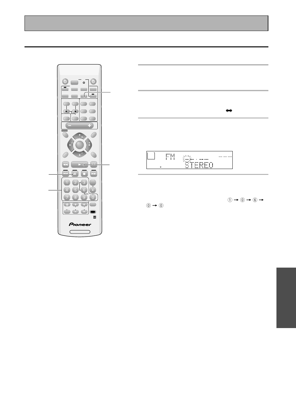 Direct access tuning, Basic 1 press the tuner button, Using the tuner | Each press switches the band : fm j am | Pioneer VSX-43TX User Manual | Page 55 / 104
