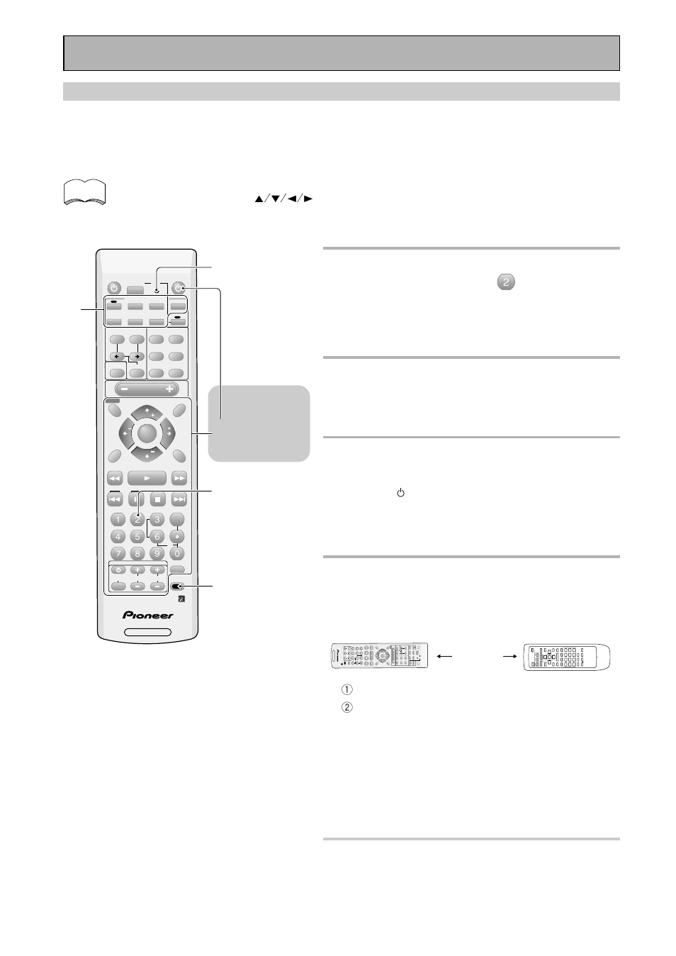 Programming signals from other remote, Controls (learning mode), 3 press the button to be programmed | Remote control of other components, Buttons that are able to learn new commands | Pioneer VSX-43TX User Manual | Page 60 / 104