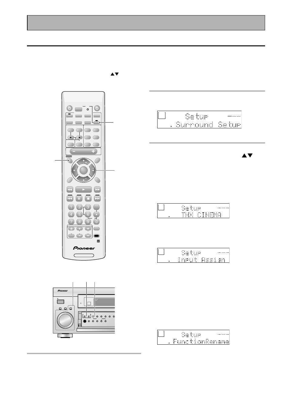Fine tuning your system, Other system settings, 2 press the system setup button | This display appears on the receiver, Return button, Thx cinema setup (page 75) | Pioneer VSX-43TX User Manual | Page 74 / 104