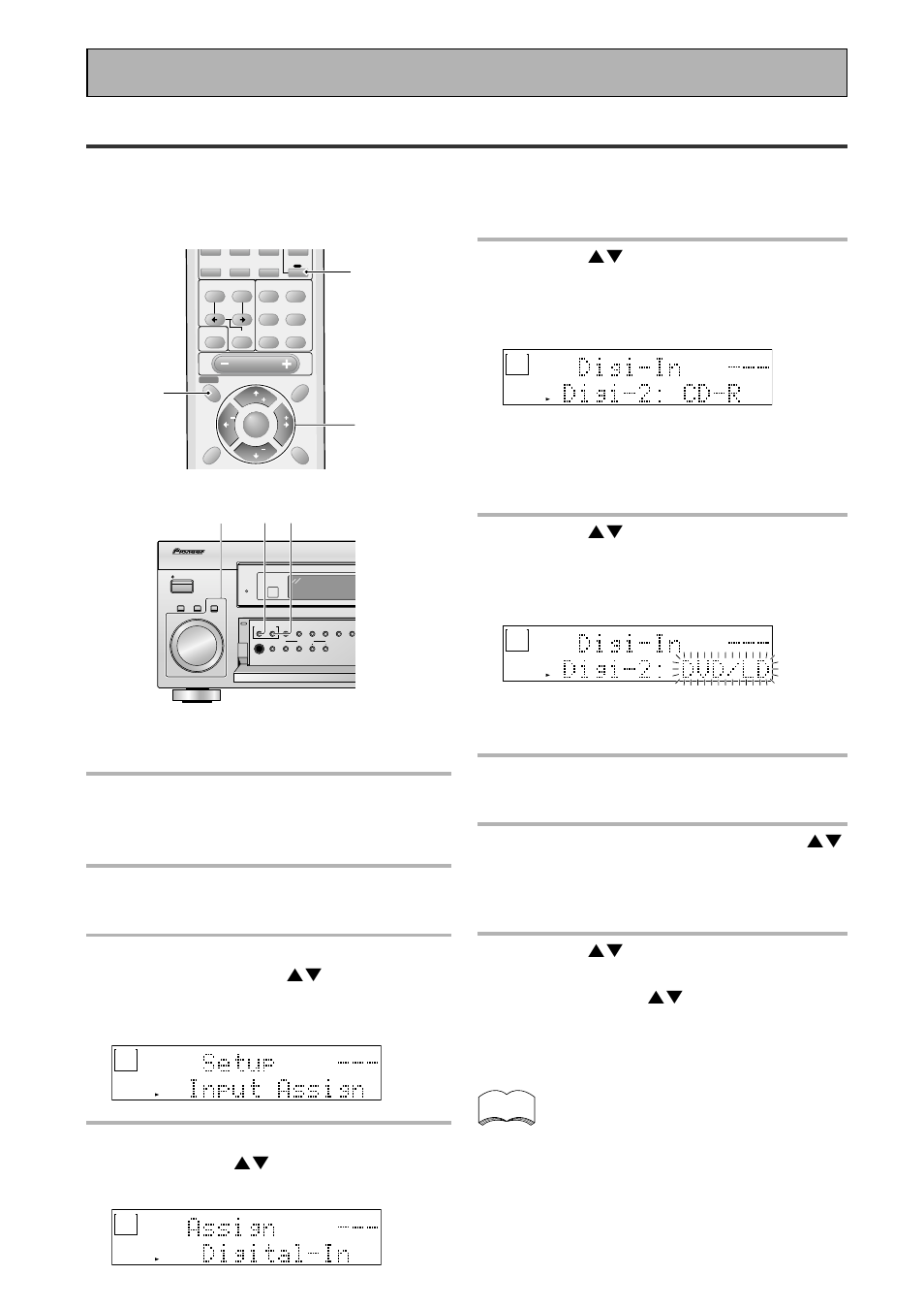Assigning the digital inputs, Fine tuning your system, Return button | This exits the digital-in select mode | Pioneer VSX-43TX User Manual | Page 76 / 104