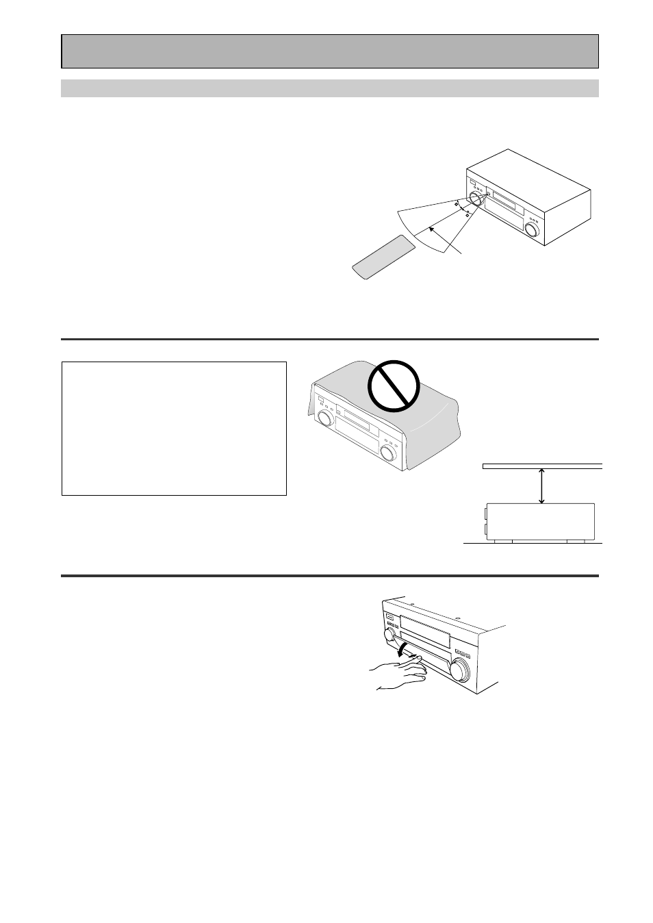 Operating range of remote control unit, Installing the receiver, Opening the front panel | Installing the receiver opening the front panel | Pioneer VSX-43TX User Manual | Page 8 / 104
