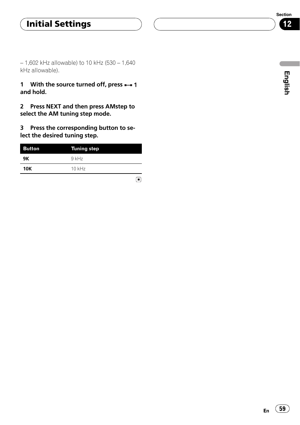 Initial settings | Pioneer FH-P9200MP User Manual | Page 59 / 74
