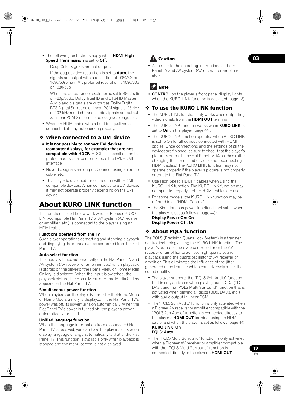 About kuro link function | Pioneer BDP-V6000 User Manual | Page 19 / 76