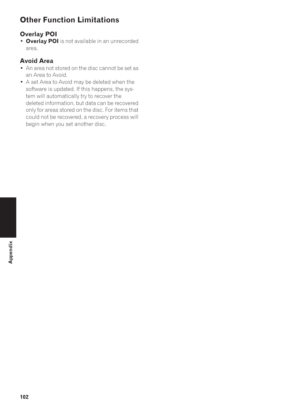 Other function limitations | Pioneer CNDV-40R User Manual | Page 104 / 120