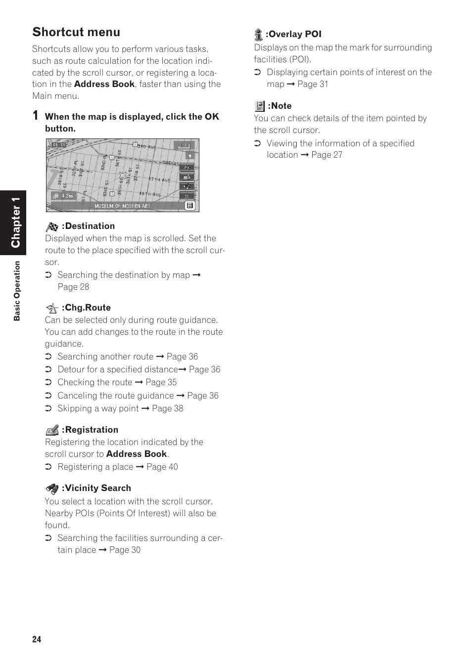 Shortcut menu | Pioneer CNDV-40R User Manual | Page 26 / 120