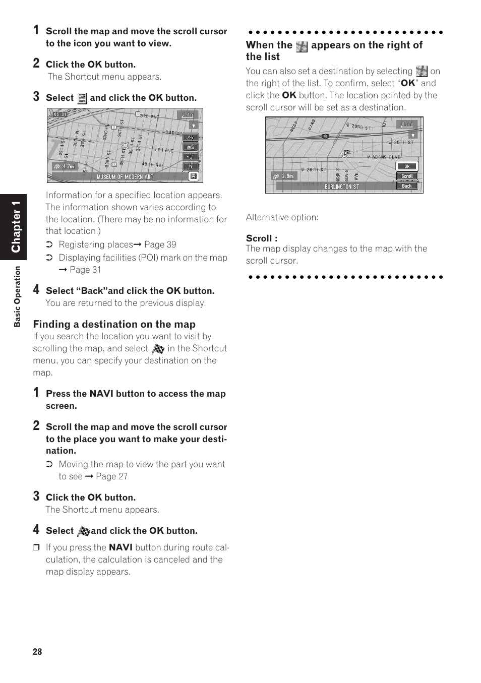 Searching the destination by map | Pioneer CNDV-40R User Manual | Page 30 / 120