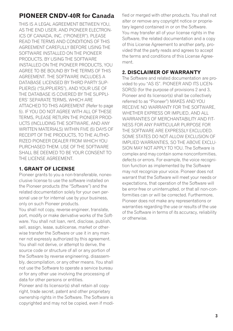 Pioneer cndv-40r for canada | Pioneer CNDV-40R User Manual | Page 5 / 120