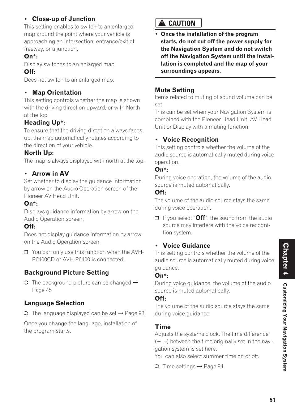 Changing the close-up of junction setting | Pioneer CNDV-40R User Manual | Page 53 / 120