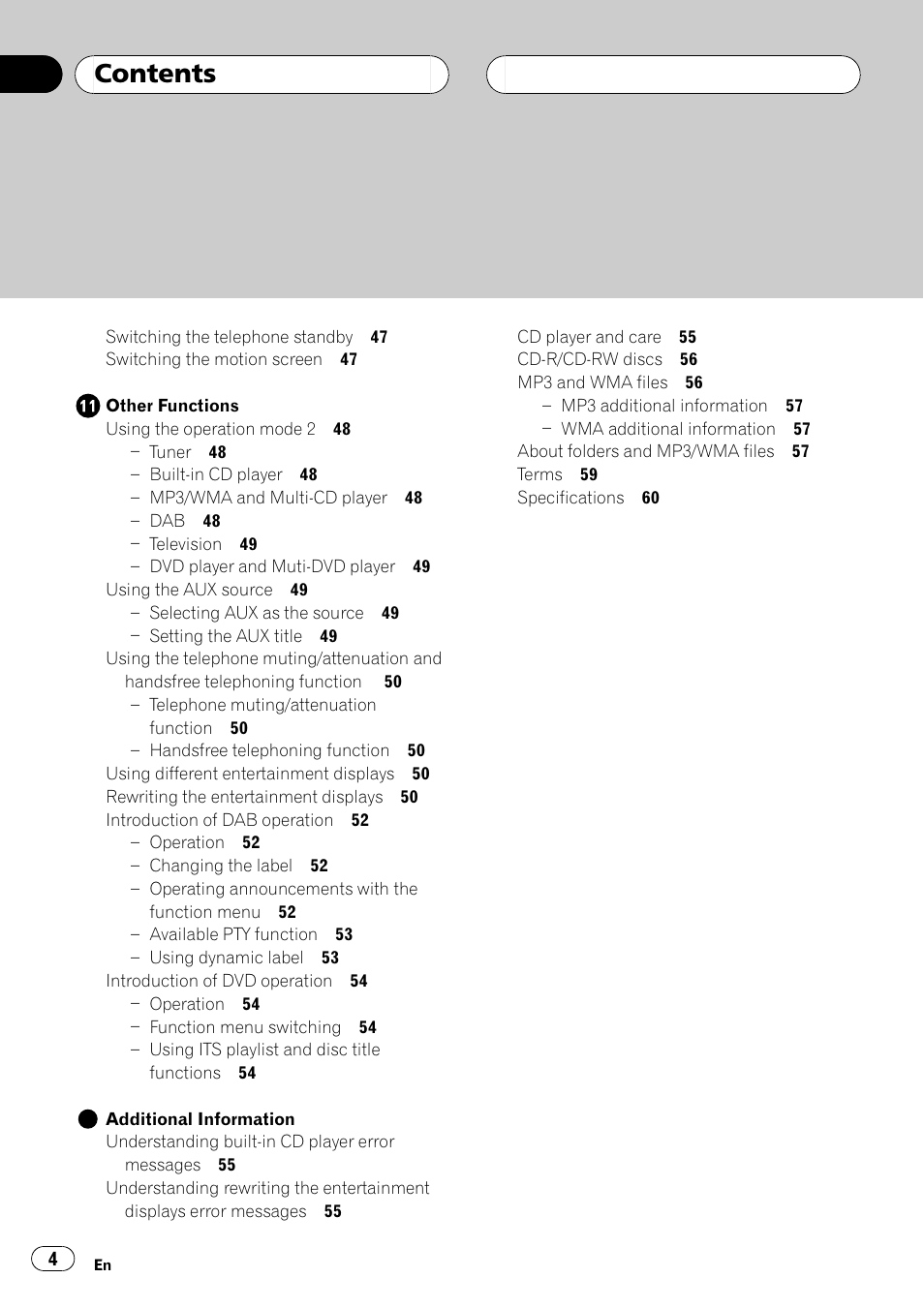 Pioneer DEH-P7500MP User Manual | Page 4 / 128