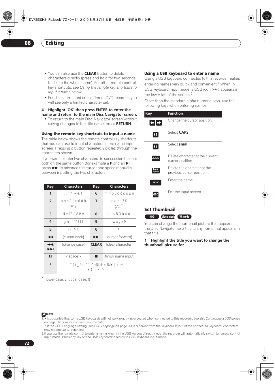 Editing 08, F1 f2 | Pioneer DVR-630H-S User Manual | Page 72 / 118