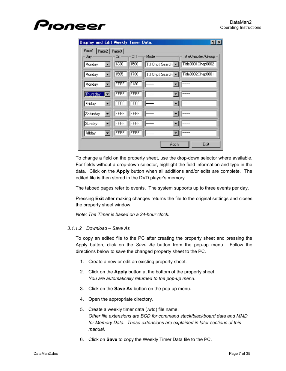 2download ? save as, 2 download – save as | Pioneer DataMan2 DVD-V7400 User Manual | Page 10 / 39