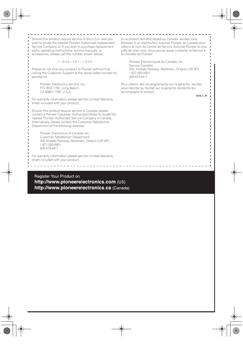 Pioneer corporation | Pioneer Elite VSX-03TXH User Manual | Page 104 / 104