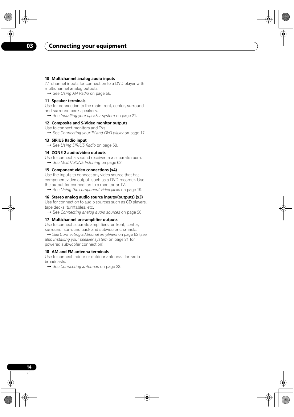 Connecting your equipment 03 | Pioneer Elite VSX-03TXH User Manual | Page 14 / 104